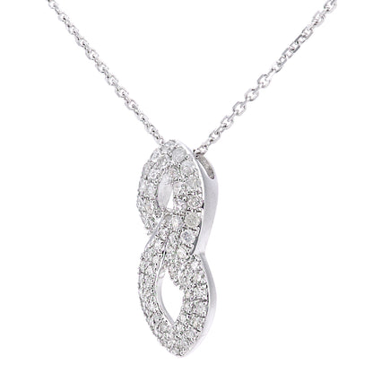9ct White Gold  22pts Diamond Infinity Pendant Necklace 16 inch - DP1AXL638W