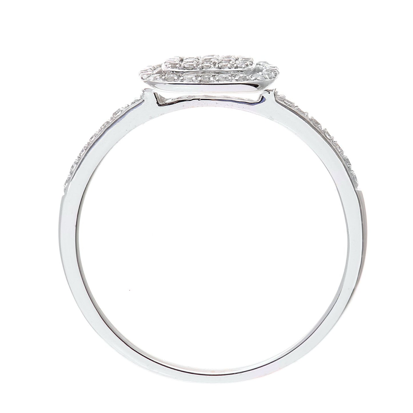 18ct White Gold  1/4ct Diamond Square Cushion Pave Halo Ring - DR1AXL50418KW