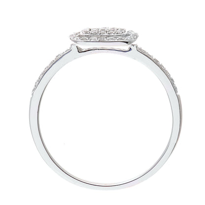18ct White Gold  1/4ct Diamond Square Cushion Pave Halo Ring - DR1AXL50418KW
