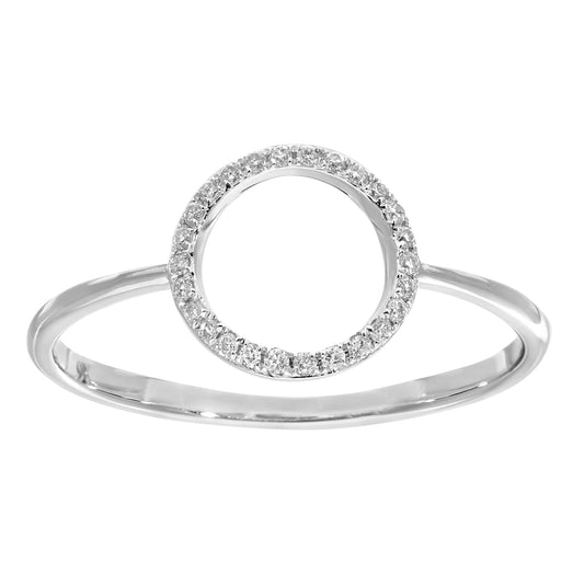9ct White Gold  Round 7pts Diamond Circle Dress Ring - DR1AXL507W
