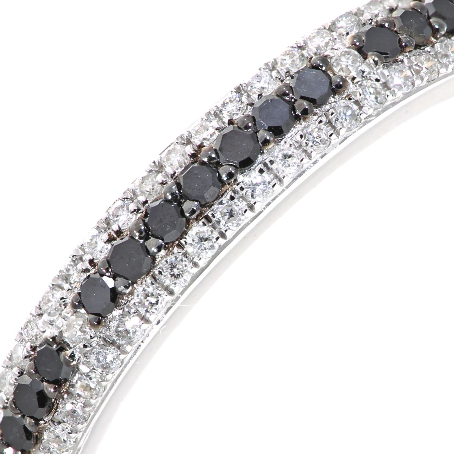 9ct White Gold  Diamond Black Diamond Inverted Eternity Ring 1.5mm - DR1AXL515WBLKD