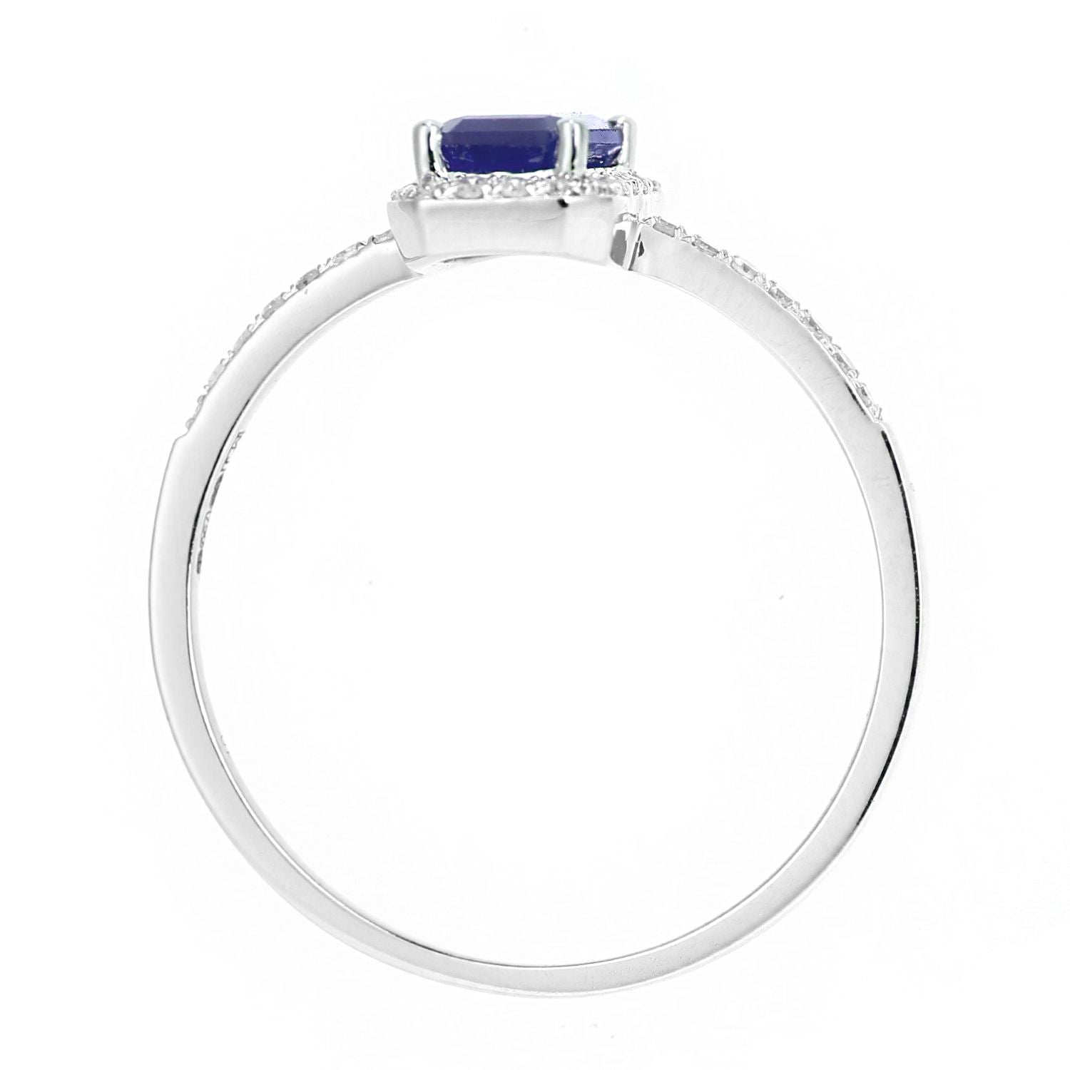18ct White Gold  Diamond Octagon Sapphire Octagon Halo Ring - DR1AXL604W18SA