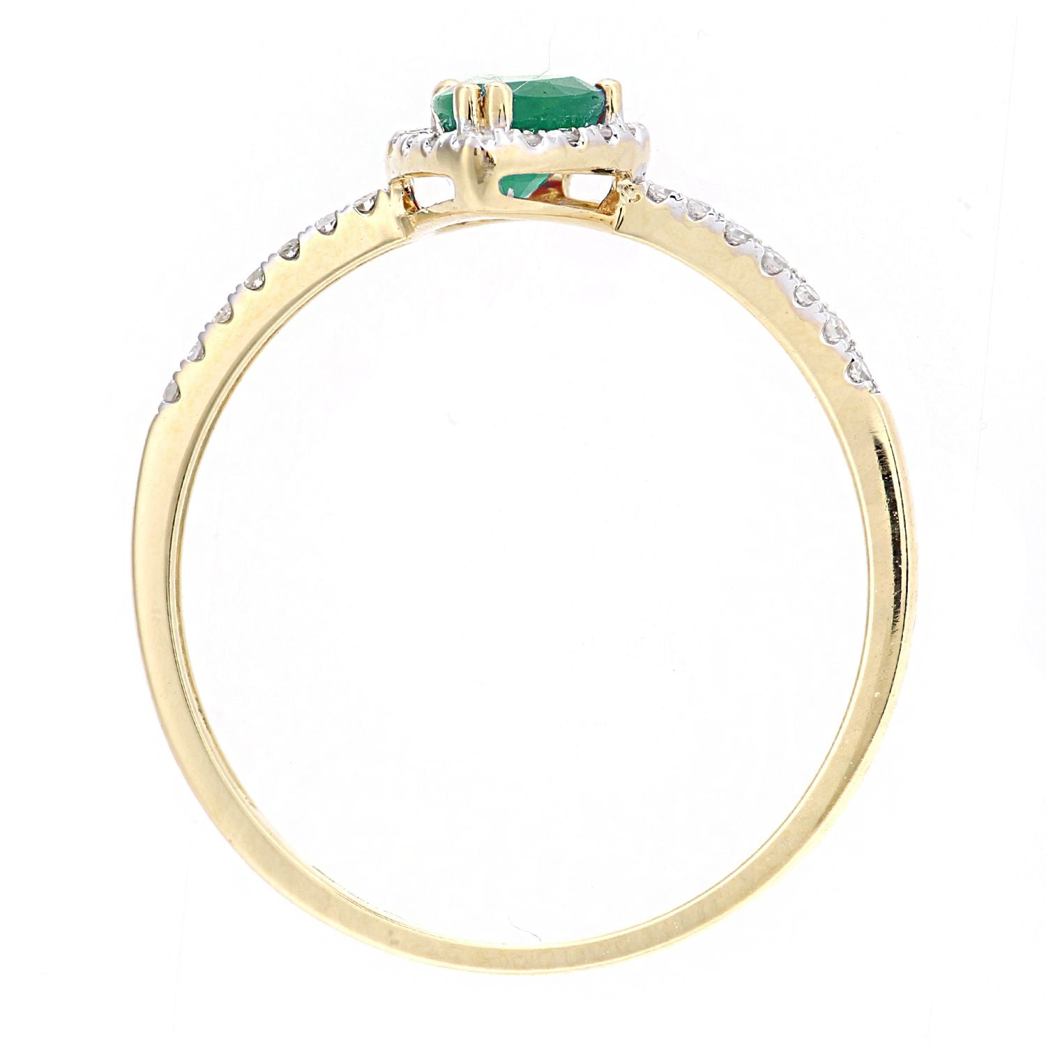 18ct Gold  Diamond Pear Emerald Pear Raindrop Halo Cluster Ring - DR1AXL606Y18EM