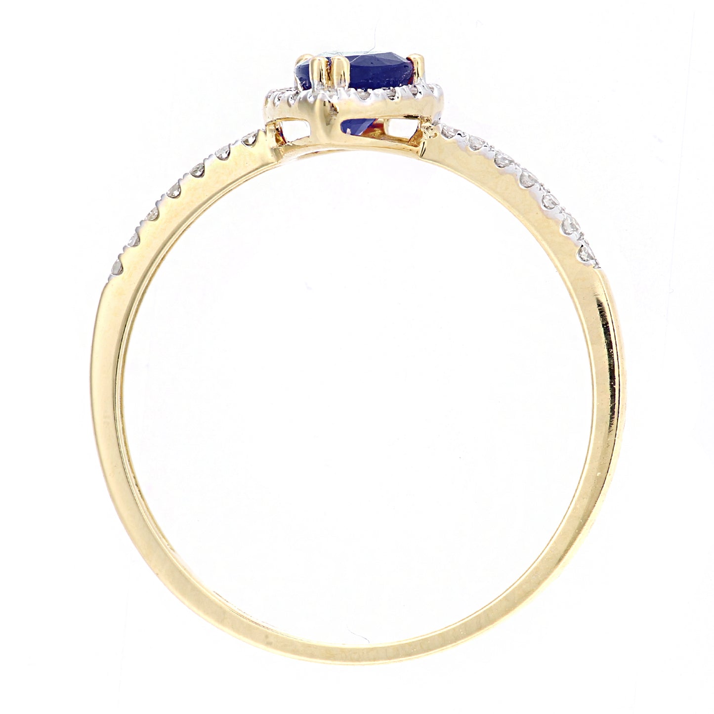 18ct Gold  Diamond Pear 1/2ct Sapphire Pear Raindrop Halo Ring - DR1AXL606Y18SA