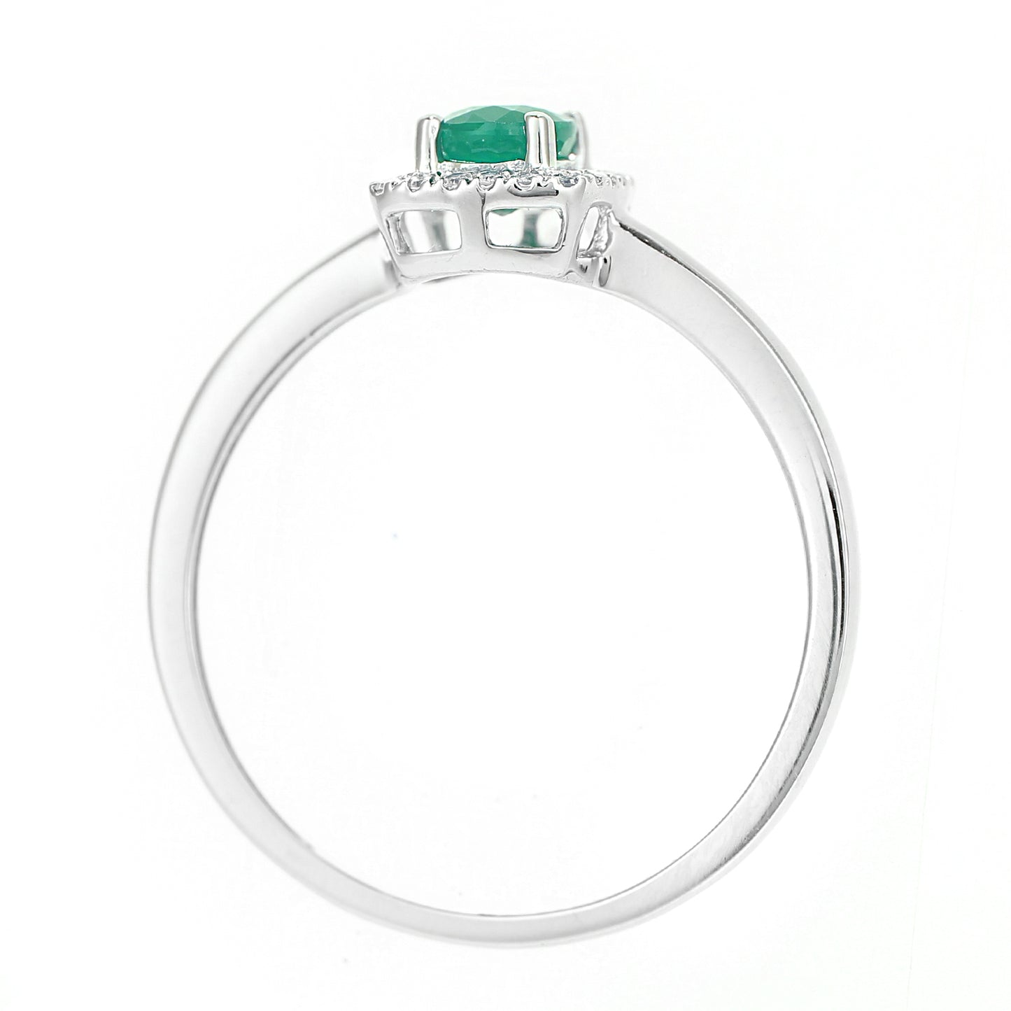 9ct White Gold  Diamond Oval Emerald Square Cushion Halo Ring - DR1AXL611WEM