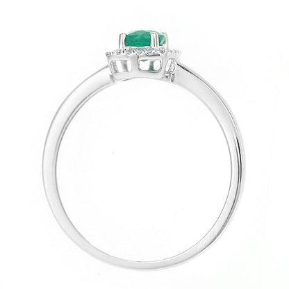 9ct White Gold  Diamond Oval Emerald Square Cushion Halo Ring - DR1AXL611WEM