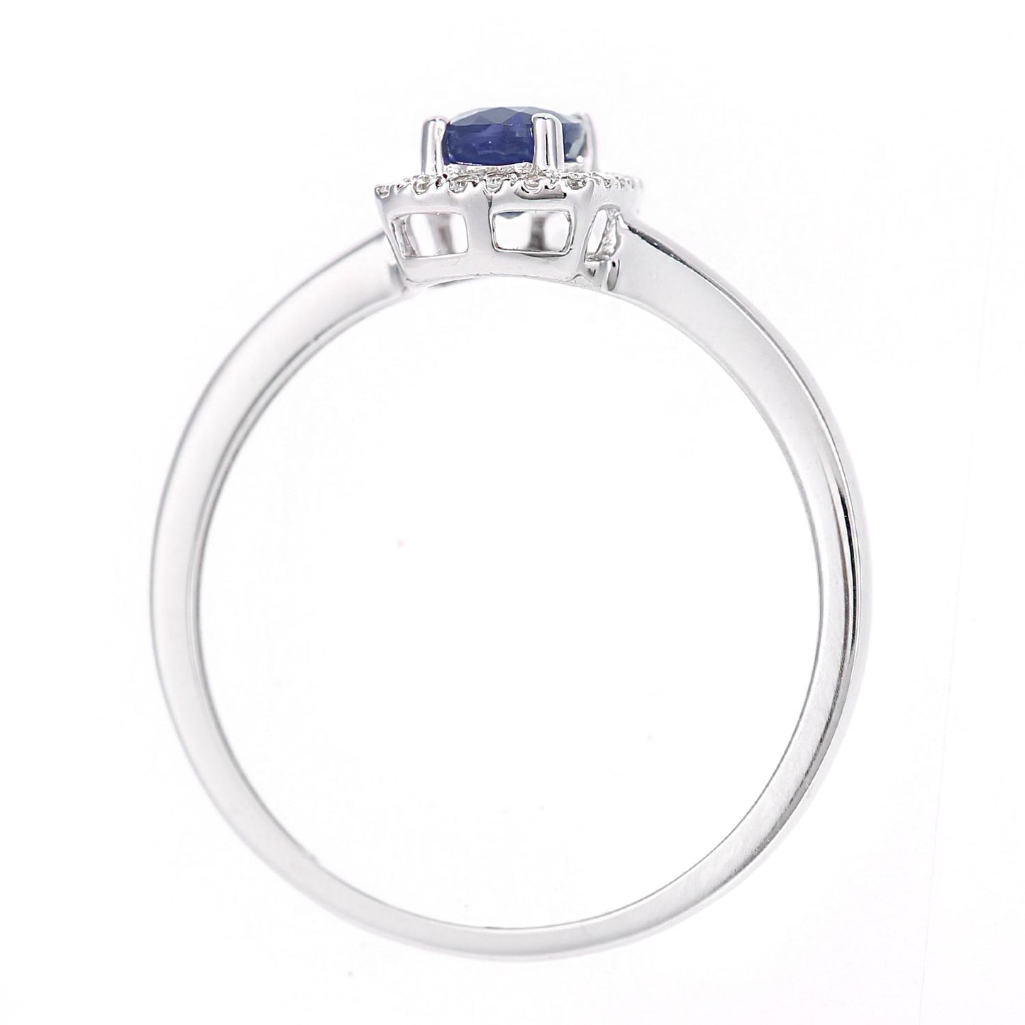 9ct White Gold  Diamond Oval 1/2ct Sapphire Cushion Halo Ring - DR1AXL611WSA
