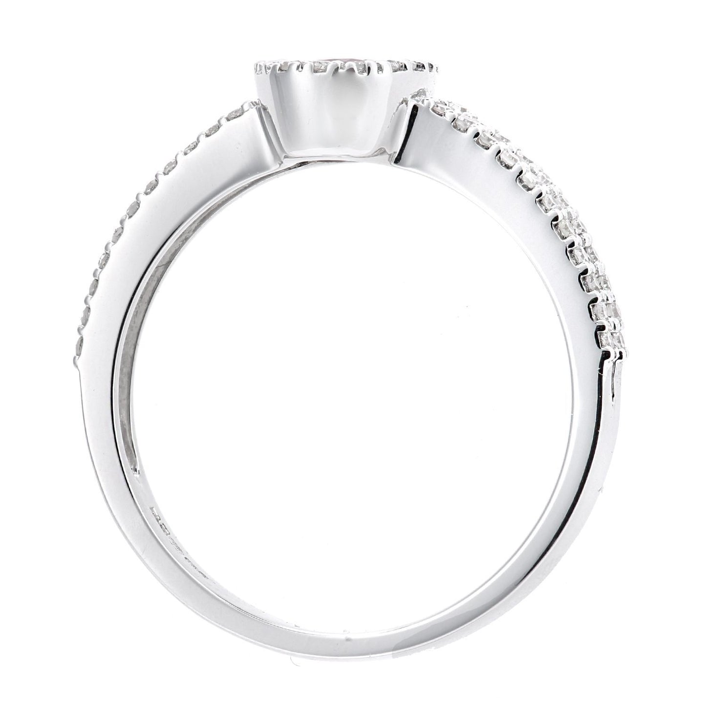 18ct White Gold  Diamond Oval 0.55ct Sapphire Halo Cluster Ring - DR1AXL615W18SA