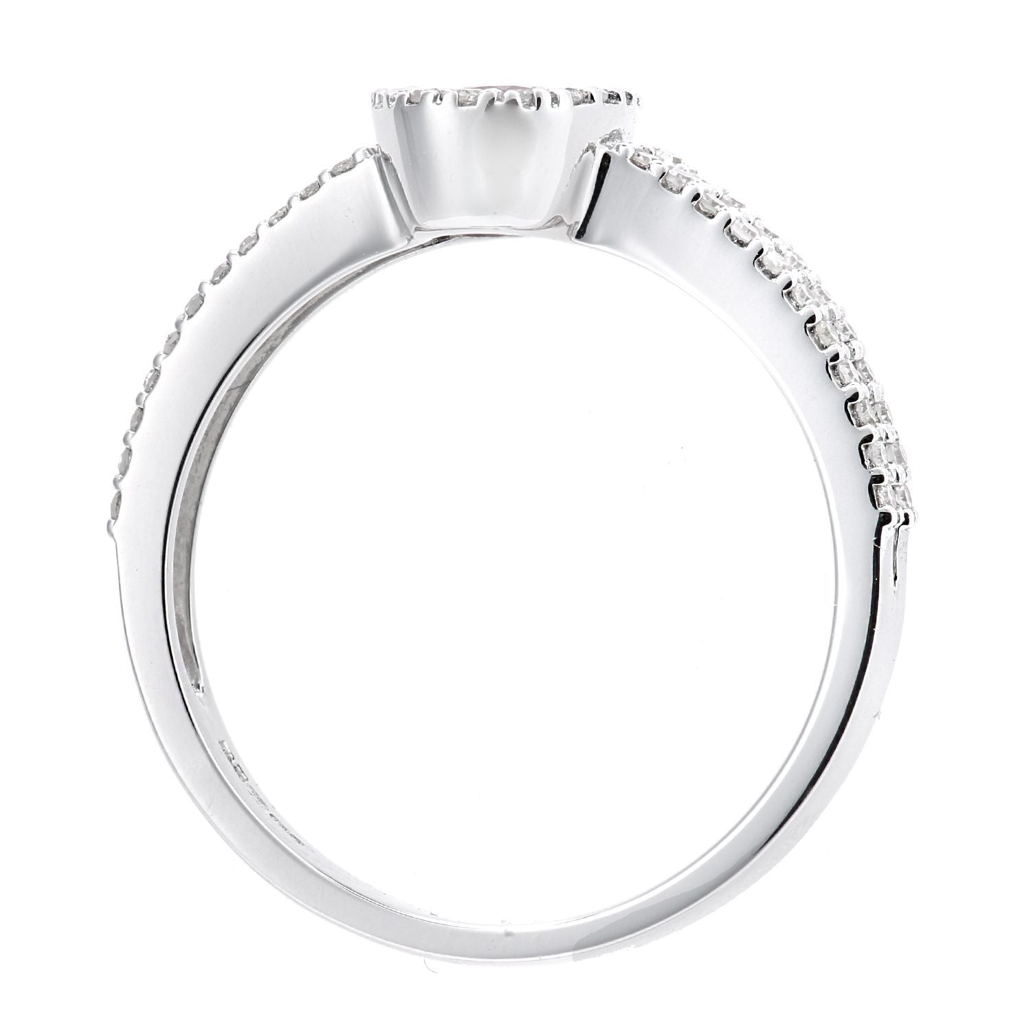 18ct White Gold  Diamond Oval 0.55ct Sapphire Halo Cluster Ring - DR1AXL615W18SA