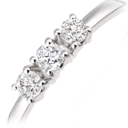 18ct White Gold  8pts Diamond 12pts Diamond 3 Stone Trilogy Ring - DR1AXL664W18