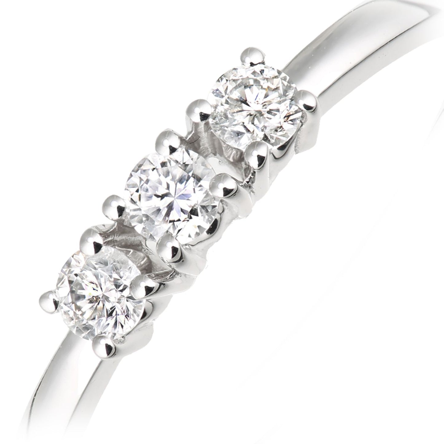 18ct White Gold  8pts Diamond 12pts Diamond 3 Stone Trilogy Ring - DR1AXL664W18