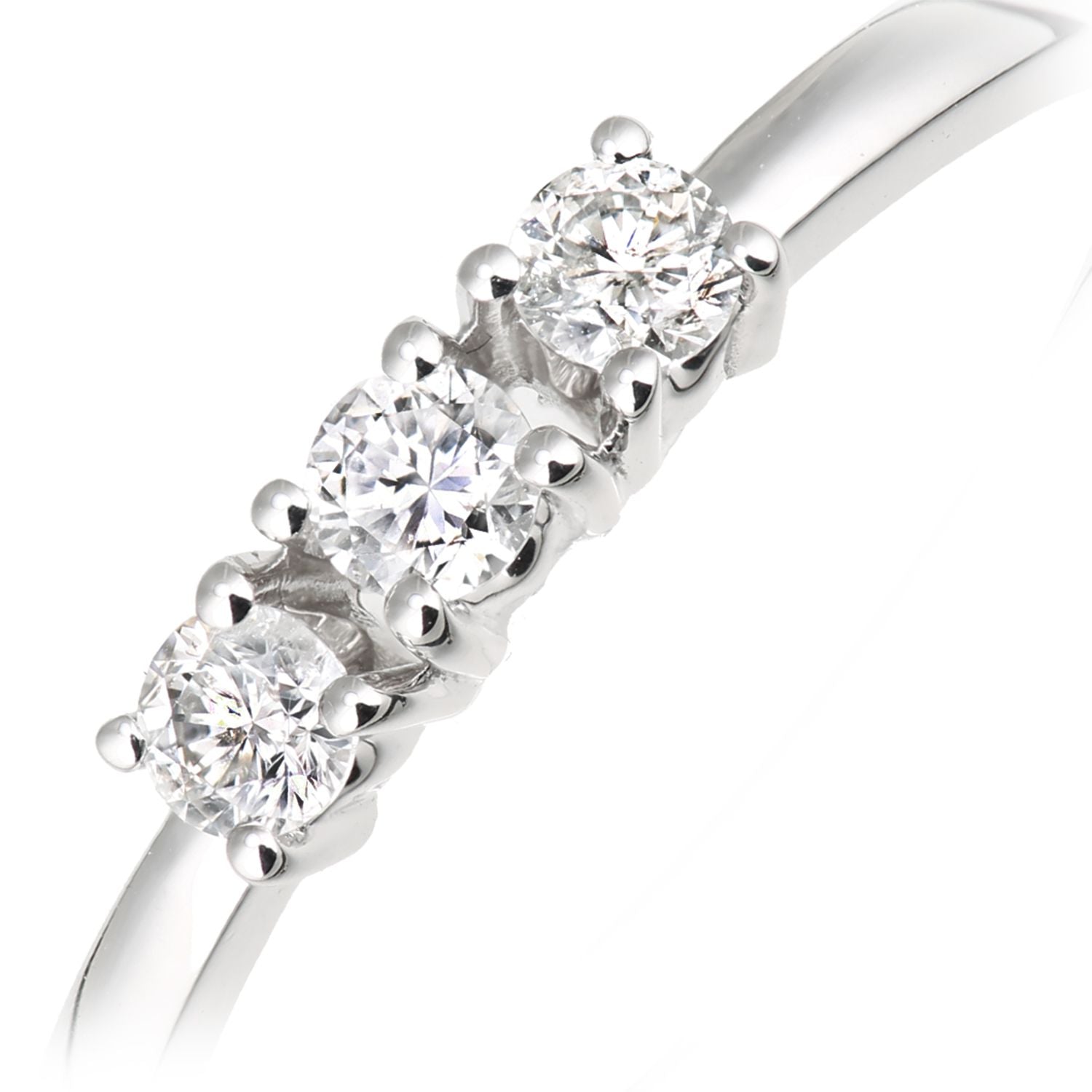 18ct White Gold  8pts Diamond 12pts Diamond 3 Stone Trilogy Ring - DR1AXL664W18