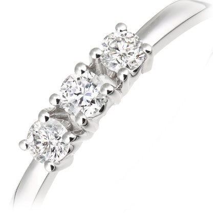 18ct White Gold  8pts Diamond 12pts Diamond 3 Stone Trilogy Ring - DR1AXL664W18