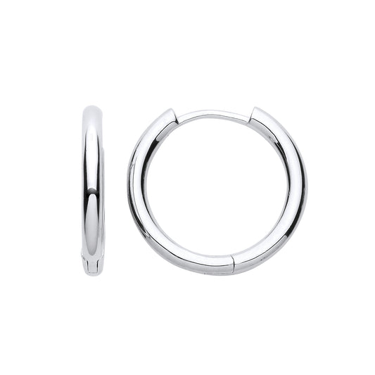 Silver  Round Tube Polished Hinged Huggie Hoop Earrings 21mm 2.5mm - EAG1030