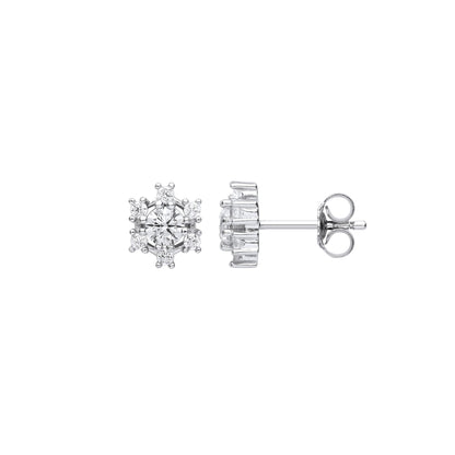 925 Sterling Silver  CZ Butterfly Cluster Solitaire Stud Earrings - EAG1122