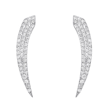 925 Sterling Silver  CZ Fangs Horny of Plenty Drop Earrings - EAG1166