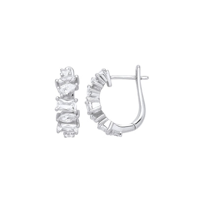 Silver  Wobbly Staircase Eternity Drop Earrings - EAG1229