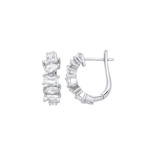 Silver  Wobbly Staircase Eternity Drop Earrings - EAG1229