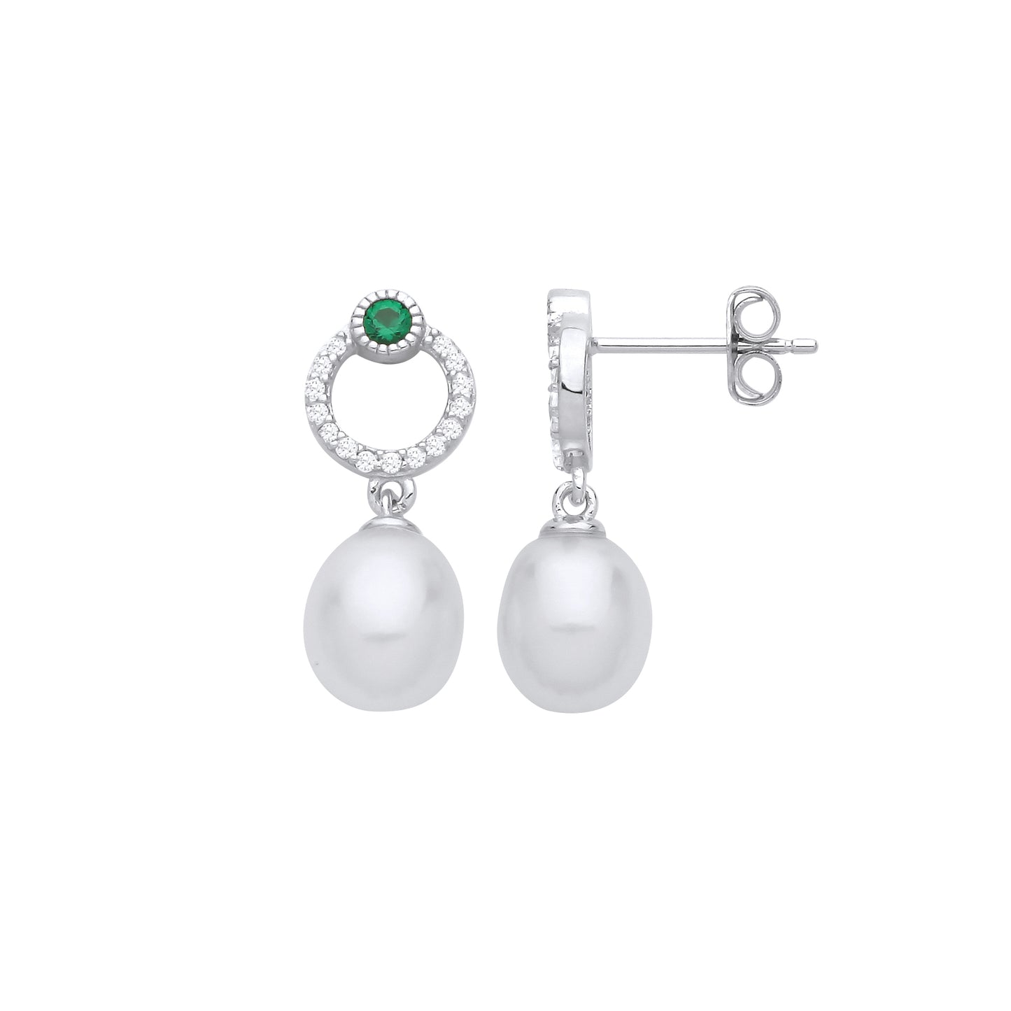 Silver  Eyeball Halo Lantern Drop Earrings - EAG1256