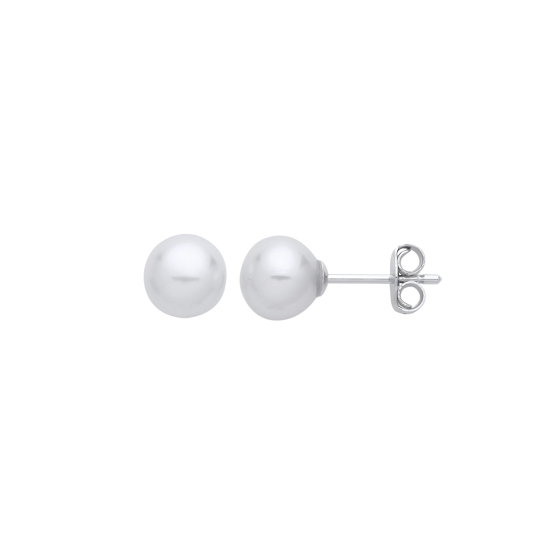 925 Sterling Silver  Cream Pearl Levana Full Moon Stud Earrings - EAG1267