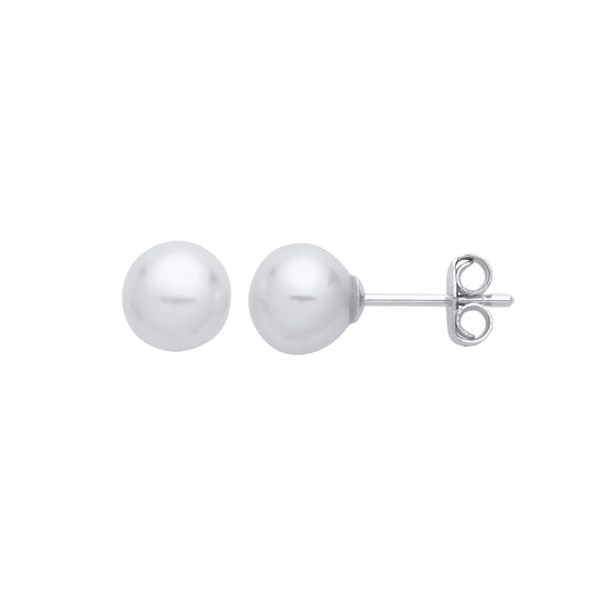 925 Sterling Silver  Cream Pearl Levana Full Moon Stud Earrings - EAG1267