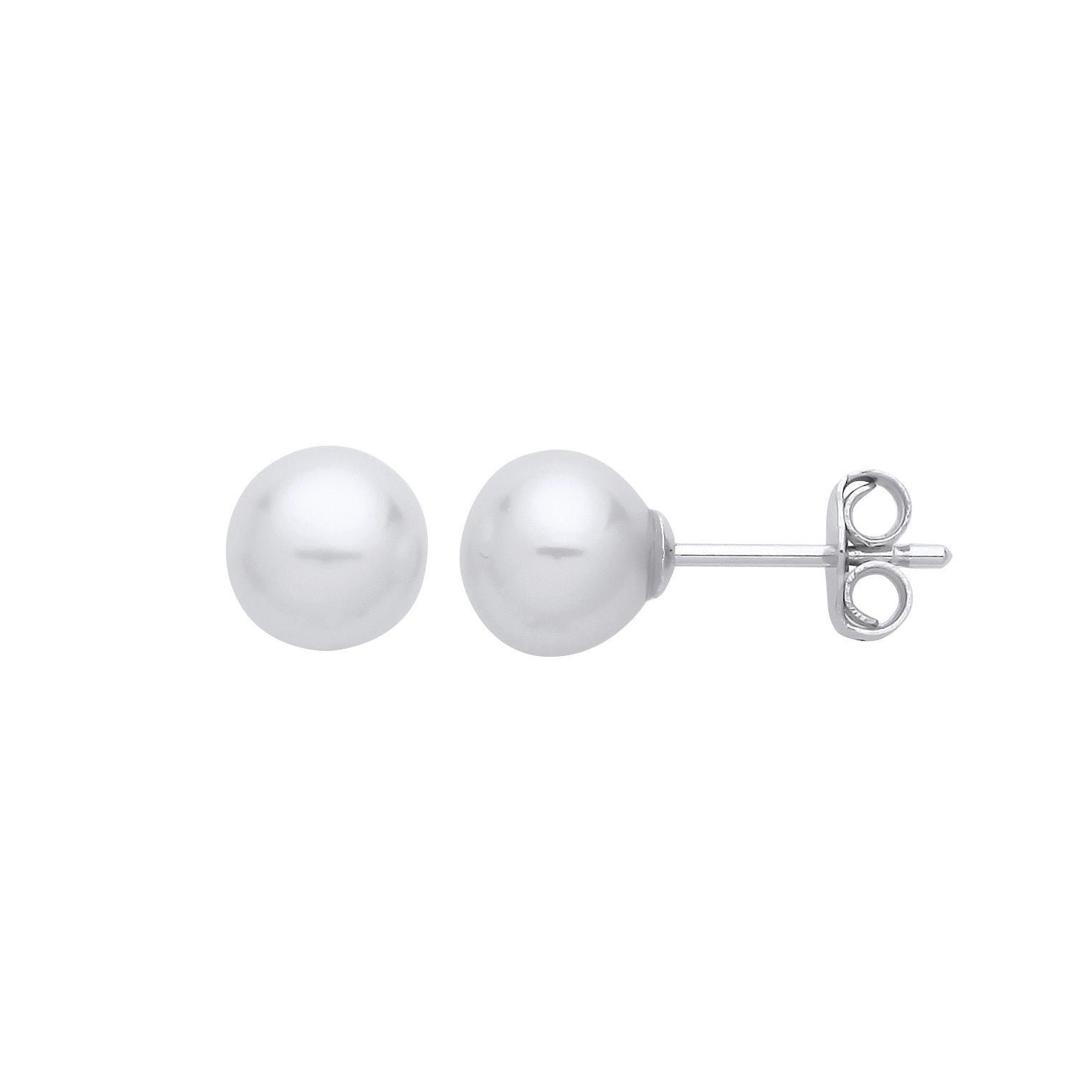 925 Sterling Silver  Cream Pearl Levana Full Moon Stud Earrings - EAG1267