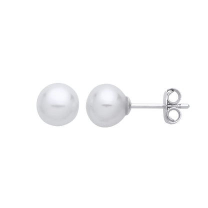 925 Sterling Silver  Cream Pearl Levana Full Moon Stud Earrings - EAG1267