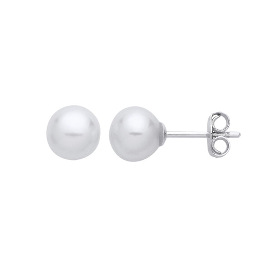 925 Sterling Silver  Cream Pearl Levana Full Moon Stud Earrings - EAG1267