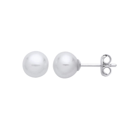 925 Sterling Silver  Cream Pearl Levana Full Moon Stud Earrings - EAG1267