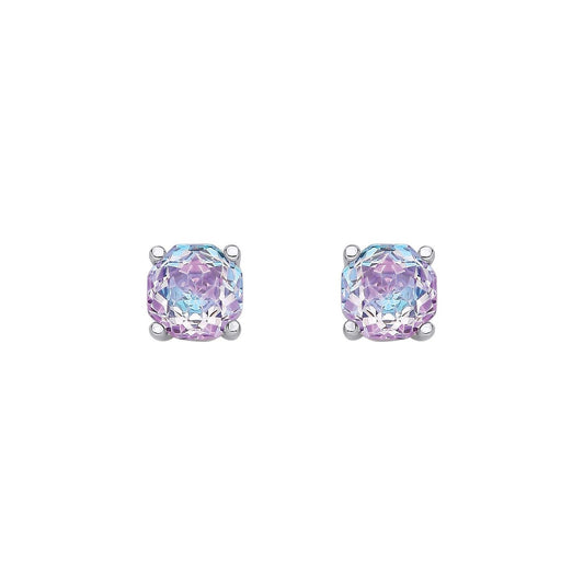 Sterling Silver 6mm Rose Cut Octagonal Studs - Lavender Blue - EAG1305-LB