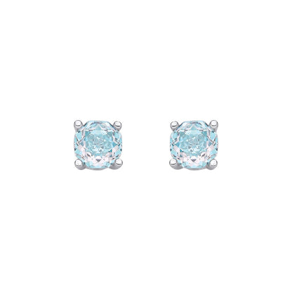 Sterling Silver 6mm Rose Cut Octagonal Studs - Sky Blue - EAG1305-SB