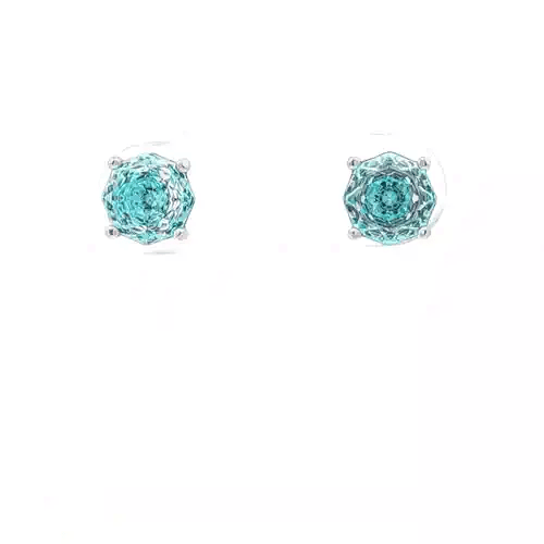 Sterling Silver 6mm Rose Cut Octagonal Studs - Sky Blue - EAG1305-SB