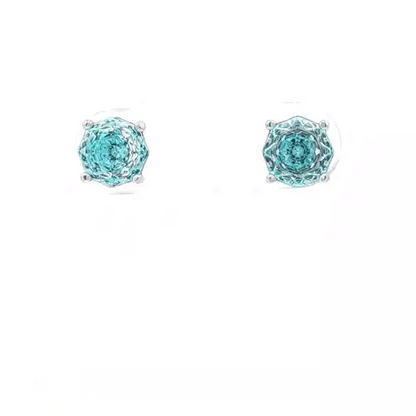 Sterling Silver 6mm Rose Cut Octagonal Studs - Sky Blue - EAG1305-SB