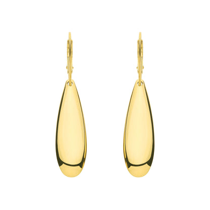 Gold Plated Sterling Silver Puffed Pear Drop Earrings - EAG1306