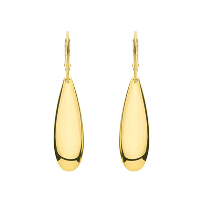 Gold-plated Silver  Raindrop Puffed Pear Torpedo Drop Earrings - EAG1306