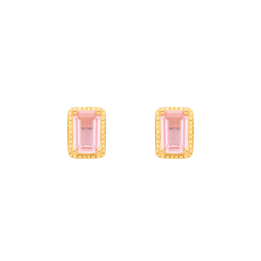 18K Gold Plated Sterling Silver CZ Apricot Nano Stud Earrings - EAG1369