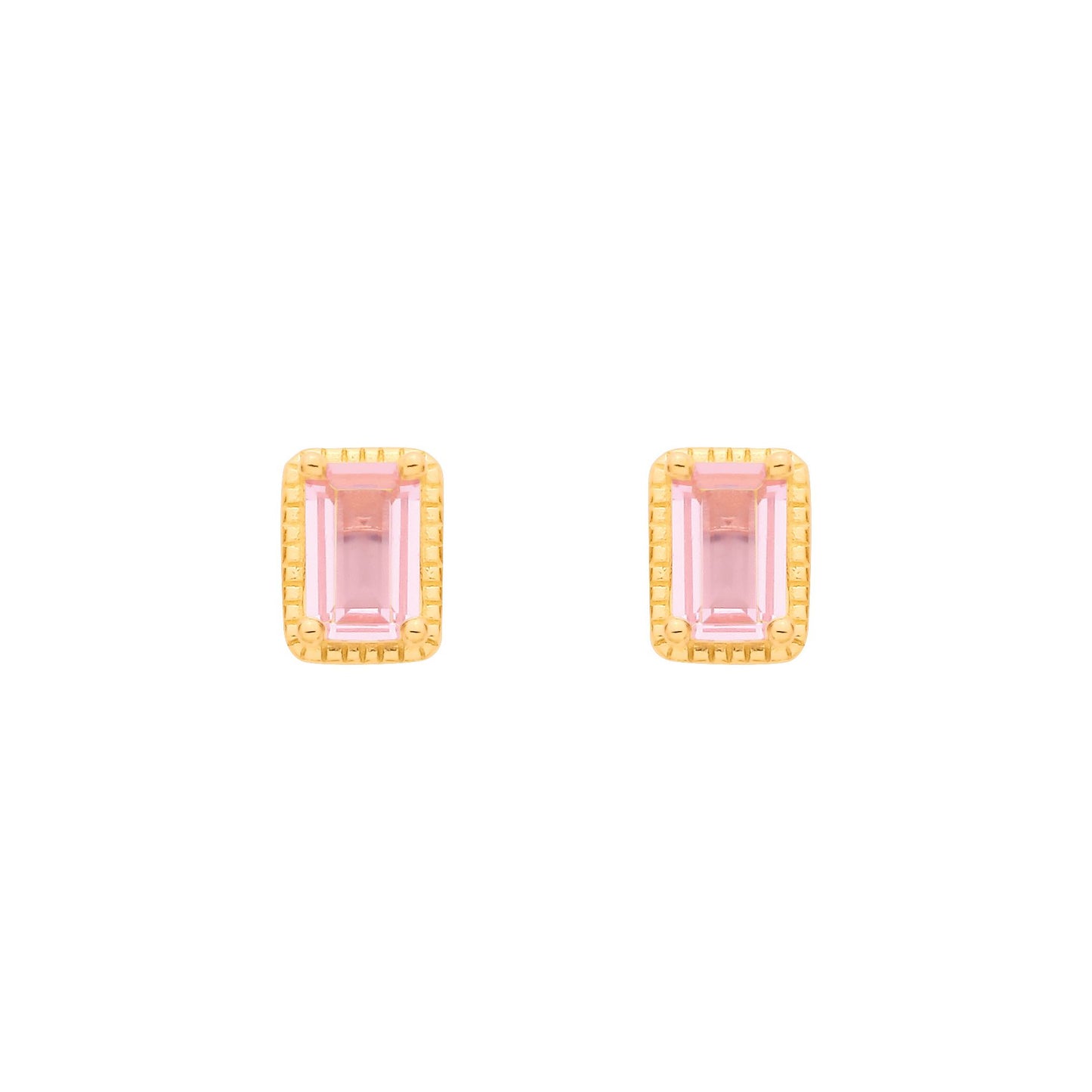 18K Gold Plated Sterling Silver CZ Apricot Nano Stud Earrings - EAG1369