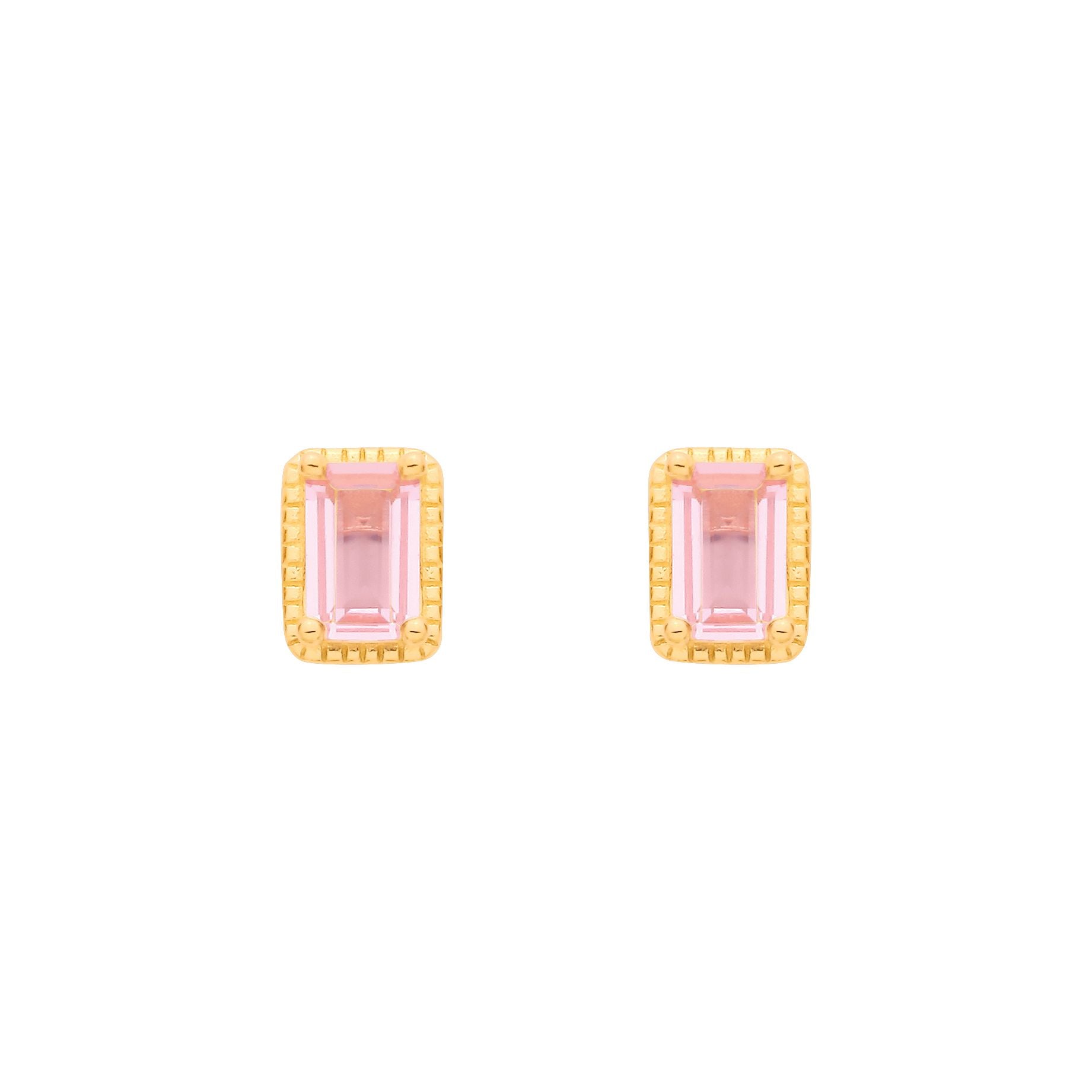 18K Gold Plated Sterling Silver CZ Apricot Nano Stud Earrings - EAG1369