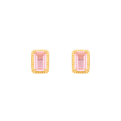 18K Gold Plated Sterling Silver CZ Apricot Nano Stud Earrings - EAG1369