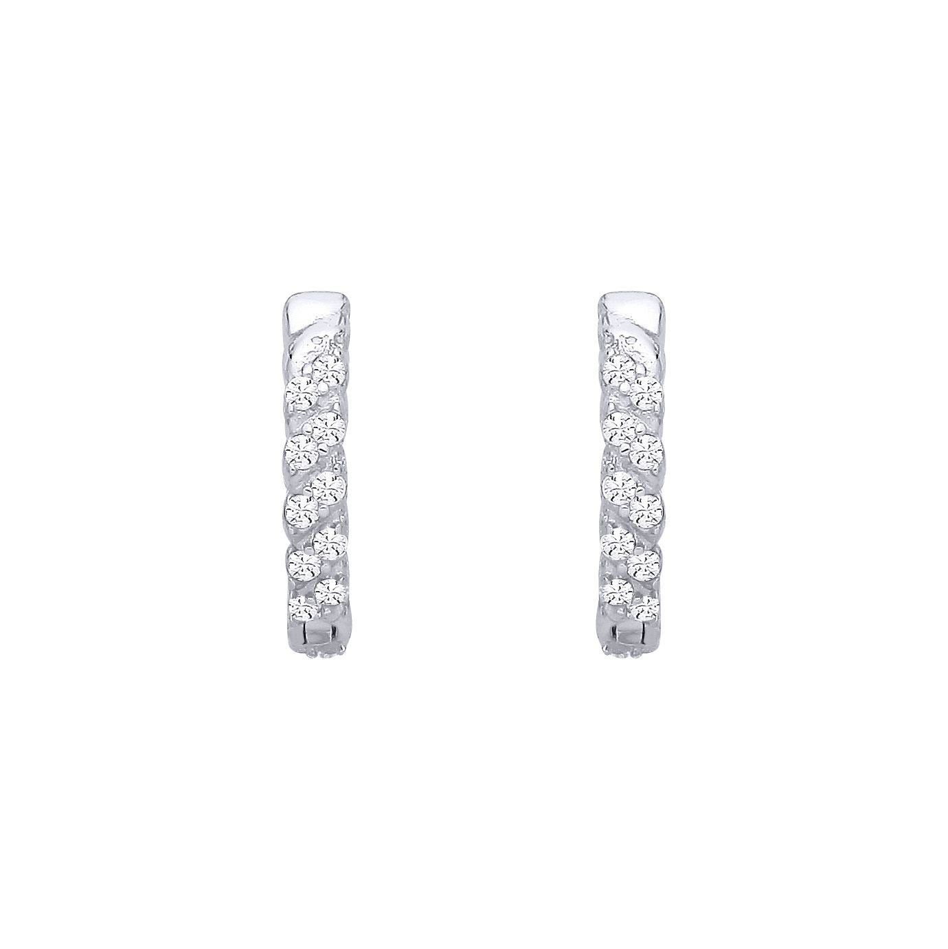 Sterling Silver Chain Link Huggie Hoop Earrings - EAG1400