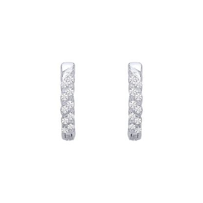 Sterling Silver Chain Link Huggie Hoop Earrings - EAG1400