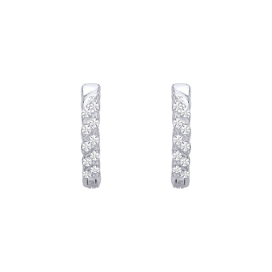 Sterling Silver Chain Link Huggie Hoop Earrings - EAG1400