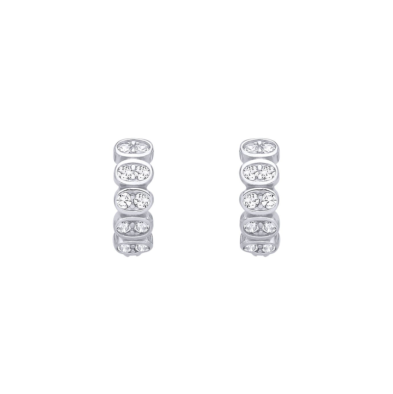 Sterling Silver CZ Mini Huggie Hoop Earrings - EAG1410
