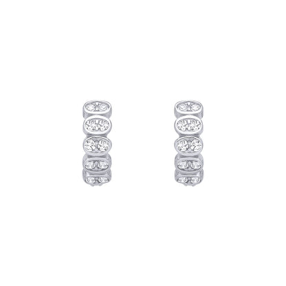 Sterling Silver CZ Mini Huggie Hoop Earrings - EAG1410