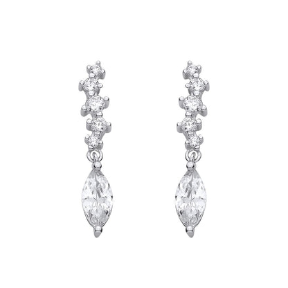 Sterling Silver CZ Cascade Drop Earrings - EAG1425