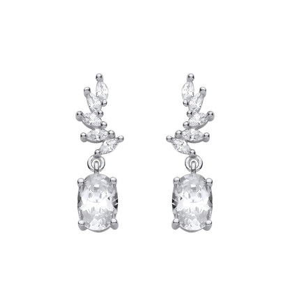 Sterling Silver CZ Fancy Drop Earrings - EAG1427