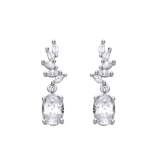 Sterling Silver CZ Fancy Drop Earrings - EAG1427