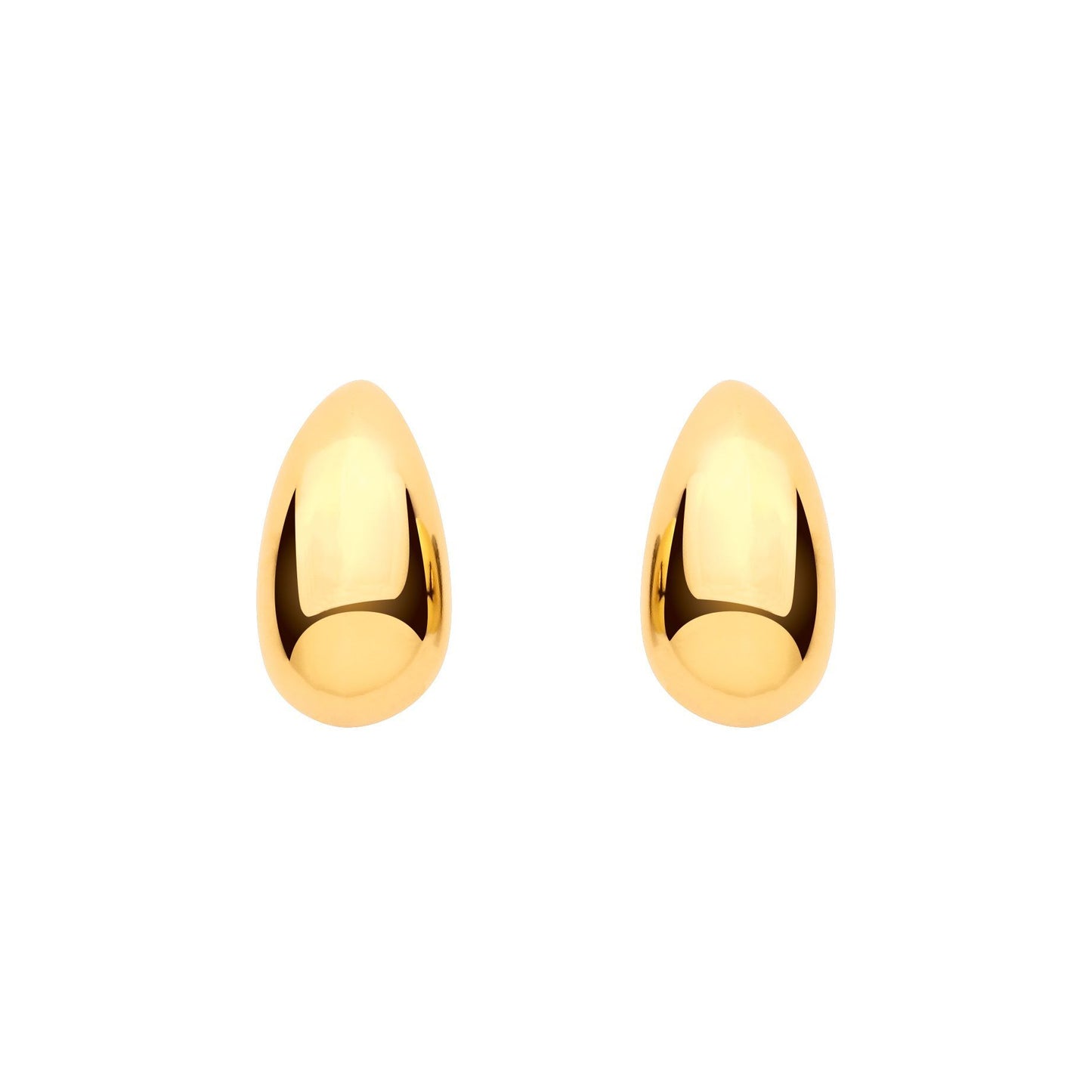 Gilded Silver  Molten Puffed Organic Teardrop Pear Drop Earrings - EAG1438
