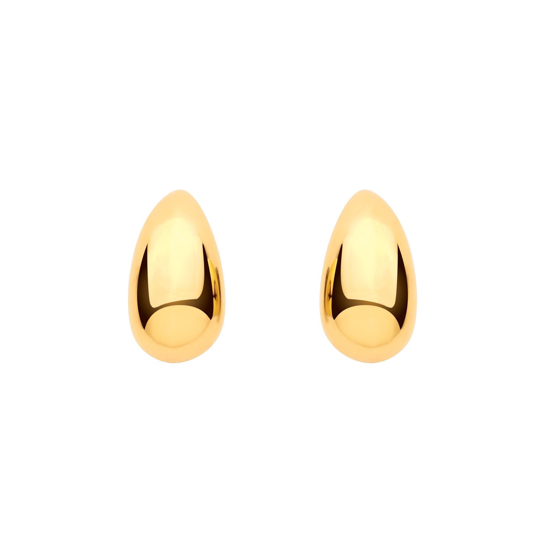 Gilded Silver  Molten Puffed Organic Teardrop Pear Drop Earrings - EAG1438