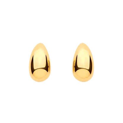 Gilded Silver  Molten Puffed Organic Teardrop Pear Drop Earrings - EAG1438